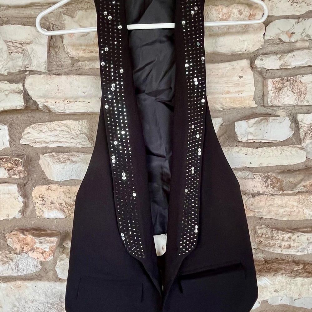 Allen B. by Allen Schwartz Black Vest with Silver Embellishments